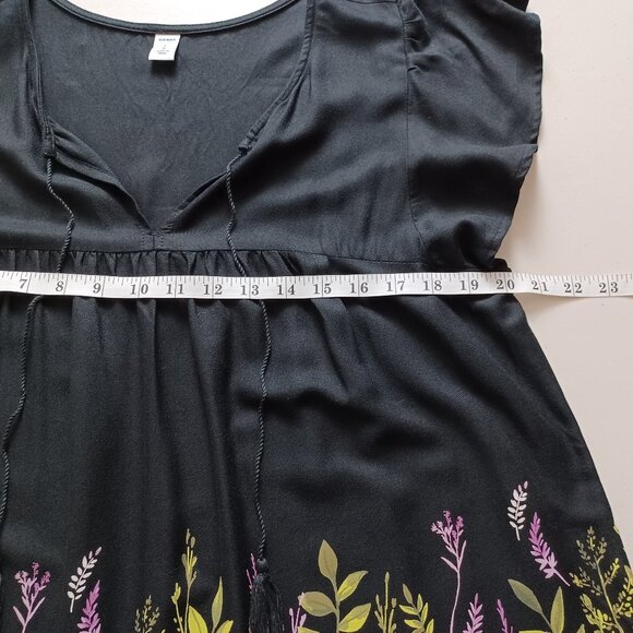 Old Navy Black Multicoloured Floral Print Peasant Blouse - Picture 8 of 14